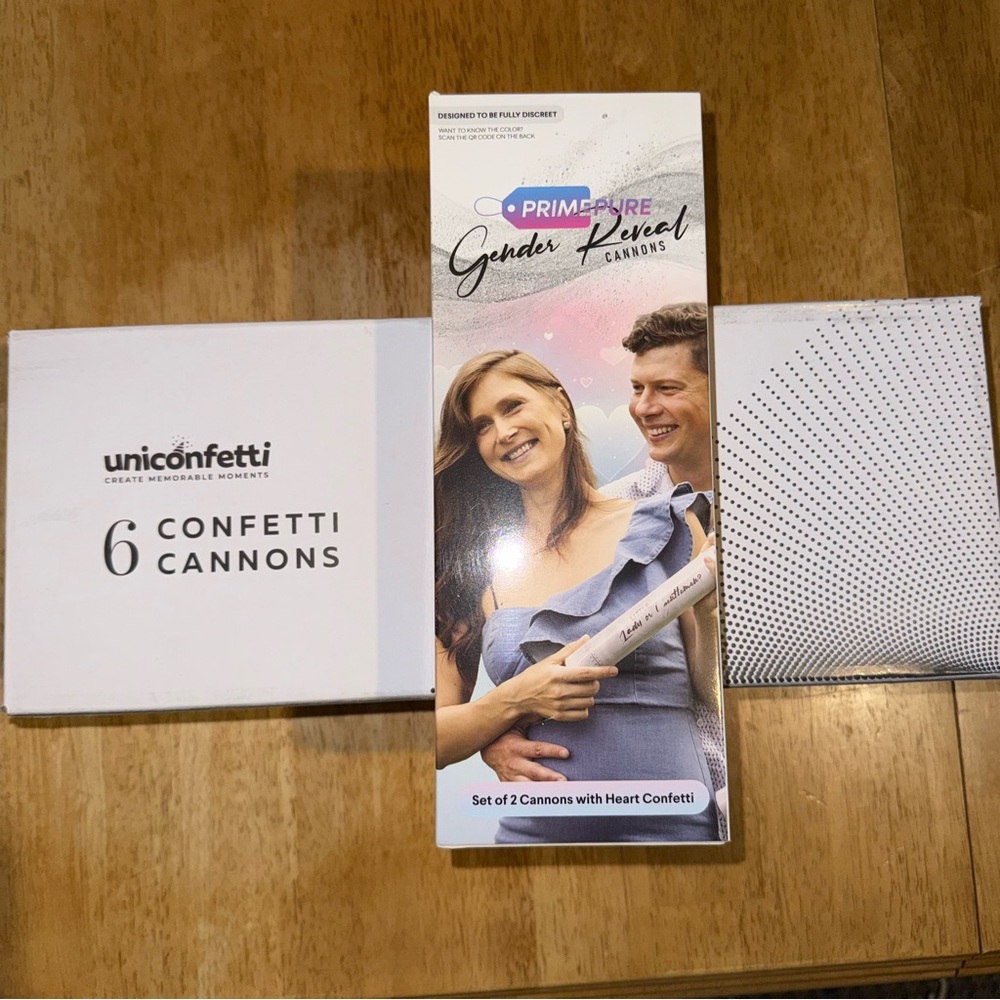 2 Pink Heart Confetti Cannons & 6 Multicolor Streamer Cannons / NEW